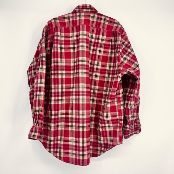 Abercrombie & Fitch Men's Vintage Y2K Big Shirt Plaid Large Red Thick Corduroy - Picture 2 of 12